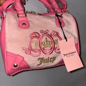 Juicy Couture Pink Satchel with Embroidery
